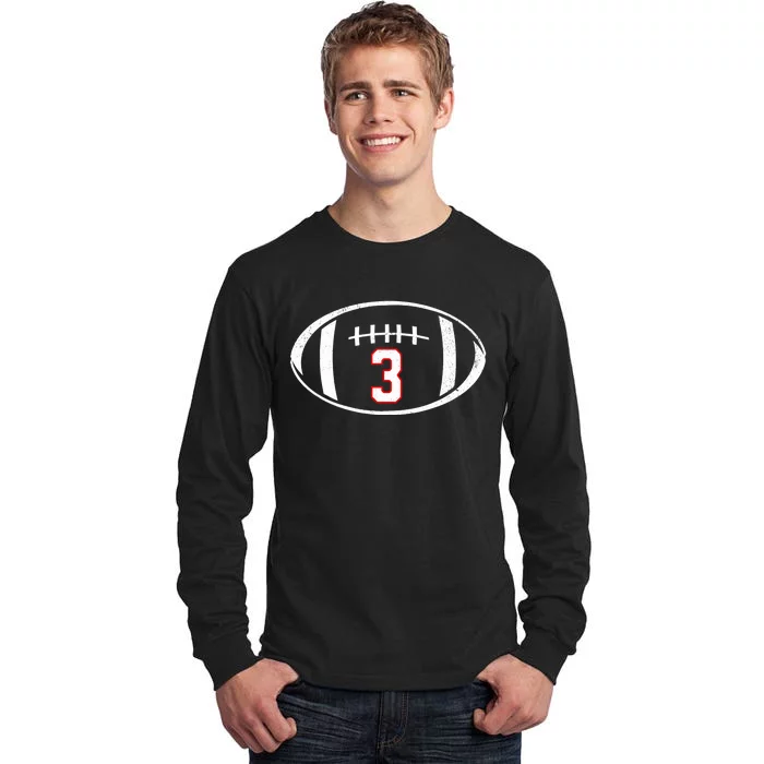 Pray For Damar Number 3 Football Tall Long Sleeve T-Shirt