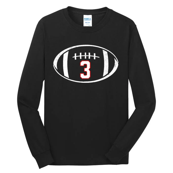 Pray For Damar Number 3 Football Tall Long Sleeve T-Shirt