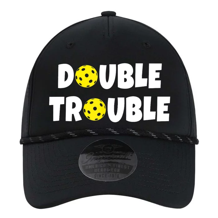 Pickleball Funny Double Trouble Team TShirt Performance The Dyno Cap