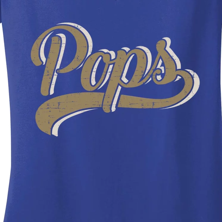 Pops For Dad And Fathers Day From Daughter Or Son Great Gift Women's V-Neck T-Shirt