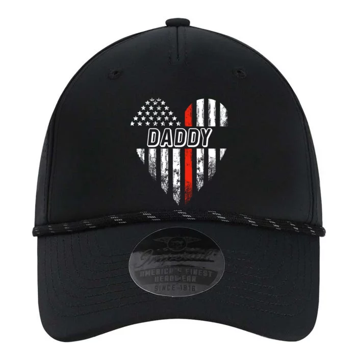 Proud Firefighter Daddy American Flag Heart Cute Gift Performance The Dyno Cap