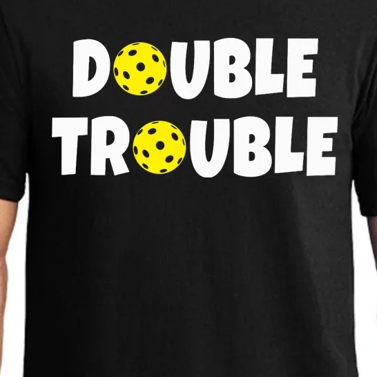 Pickleball Funny Double Trouble Team Pajama Set