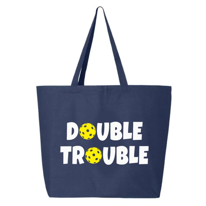 Pickleball Funny Double Trouble Team 25L Jumbo Tote