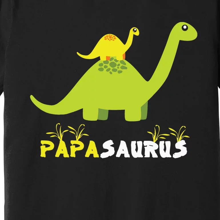 Papasaurus Funny Dinosaur Dad Papa Saurus Father's Day Premium T-Shirt