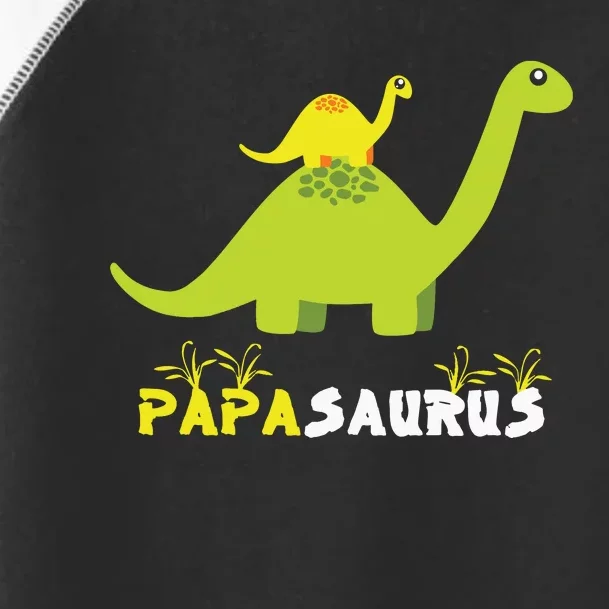 Papasaurus Funny Dinosaur Dad Papa Saurus Father's Day Toddler Fine Jersey T-Shirt