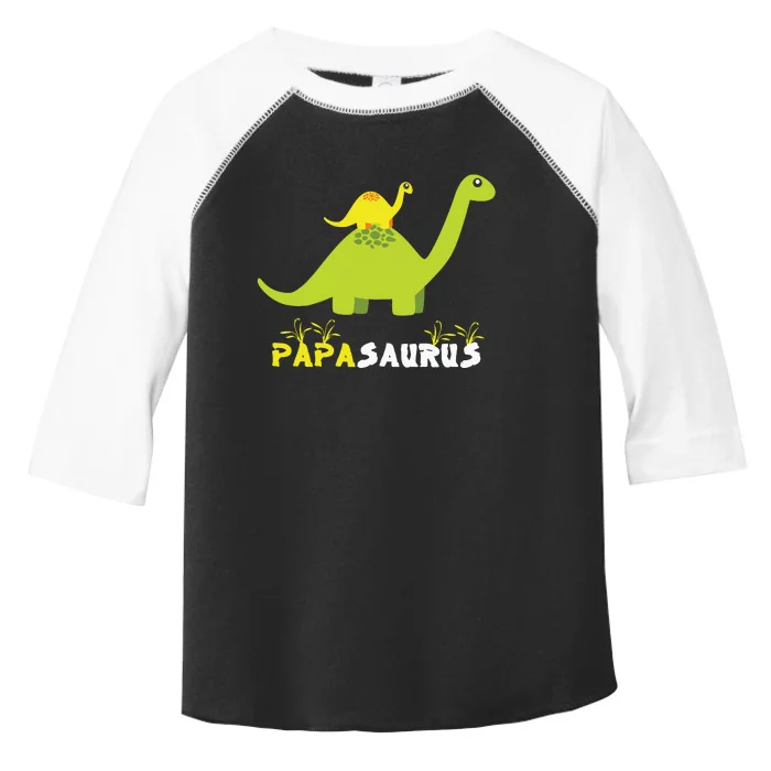 Papasaurus Funny Dinosaur Dad Papa Saurus Father's Day Toddler Fine Jersey T-Shirt