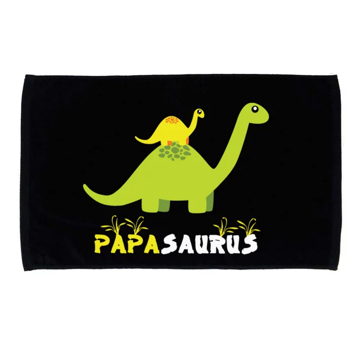 Papasaurus Funny Dinosaur Dad Papa Saurus Father's Day Microfiber Hand Towel