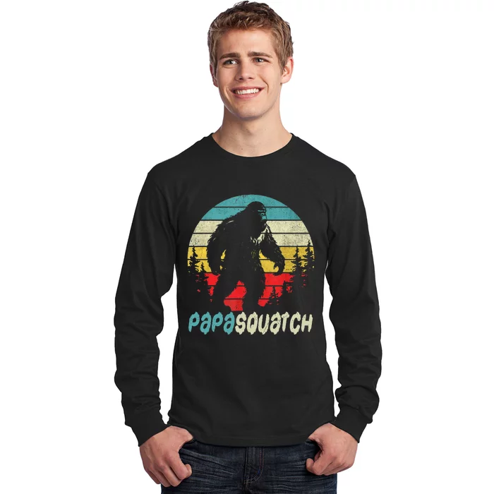 Papasquatch Father's Day Bigfoot Sasquatch Papa Gifts Long Sleeve Shirt