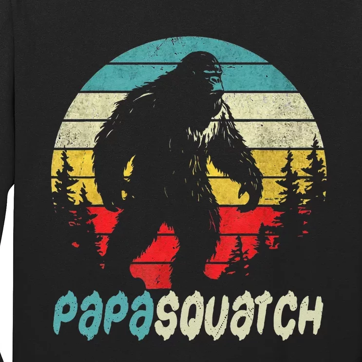 Papasquatch Father's Day Bigfoot Sasquatch Papa Gifts Long Sleeve Shirt