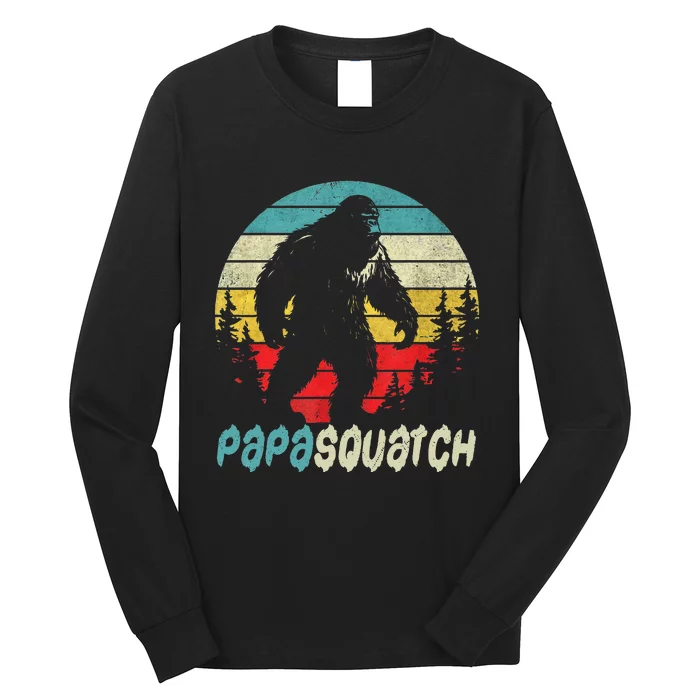 Papasquatch Father's Day Bigfoot Sasquatch Papa Gifts Long Sleeve Shirt