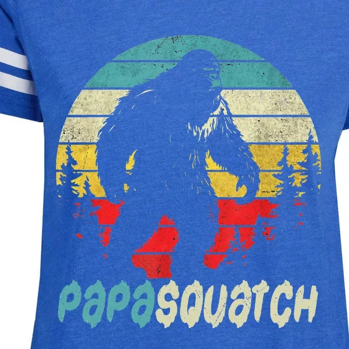 Papasquatch Father's Day Bigfoot Sasquatch Papa Gifts Enza Ladies Jersey Football T-Shirt