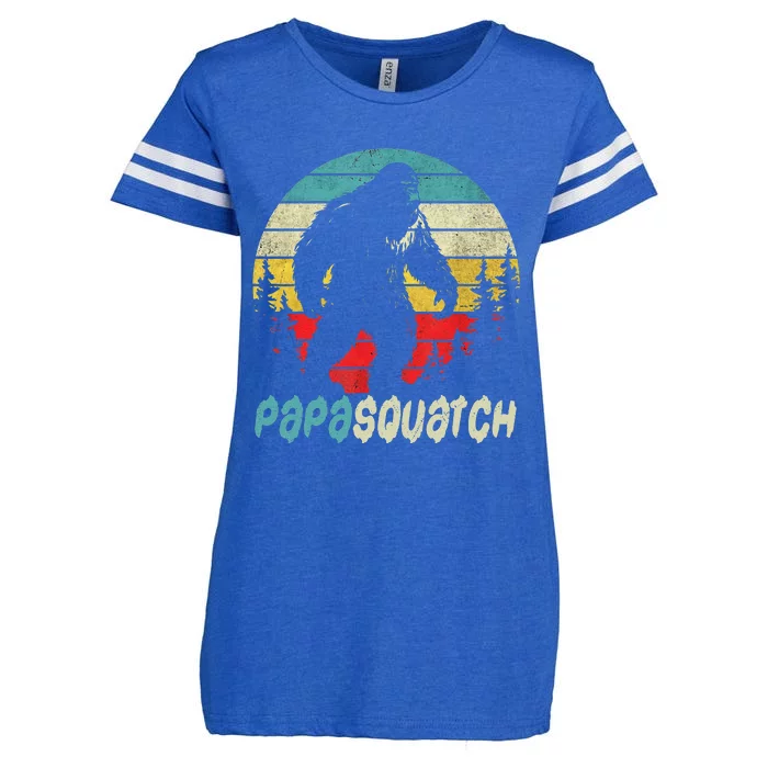 Papasquatch Father's Day Bigfoot Sasquatch Papa Gifts Enza Ladies Jersey Football T-Shirt