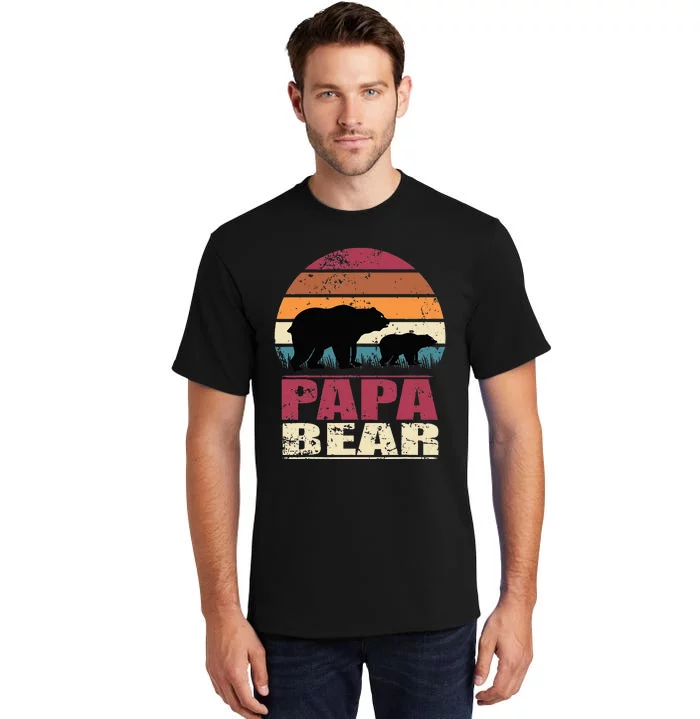 Papabear Family Daddy Bear Newborn Baby Fatherhood Papa Bear Tall T-Shirt