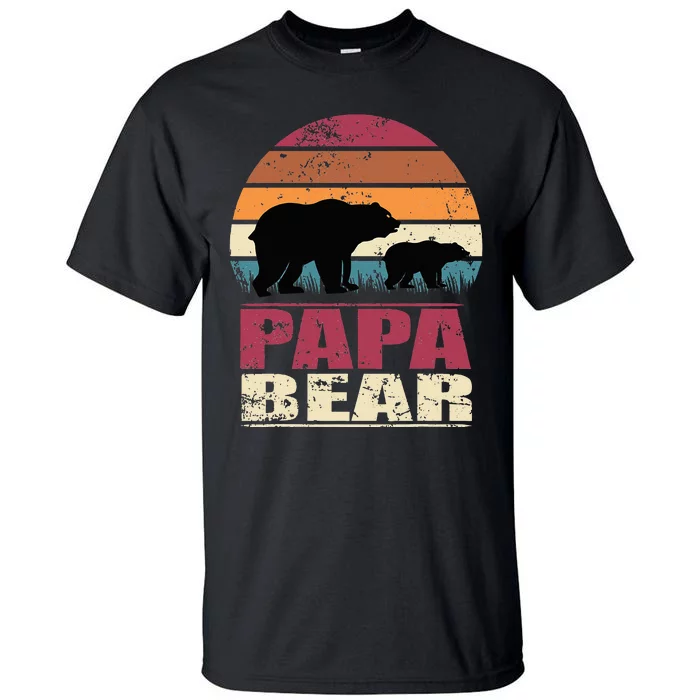 Papabear Family Daddy Bear Newborn Baby Fatherhood Papa Bear Tall T-Shirt