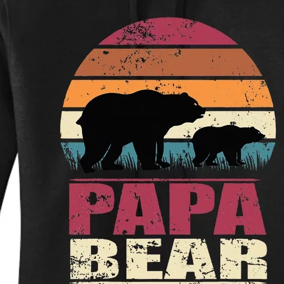 Papabear Family Daddy Bear Newborn Baby Fatherhood Papa Bear Women's Pullover Hoodie