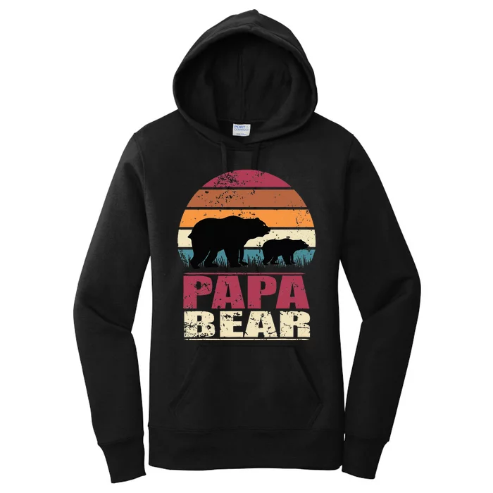 Papabear Family Daddy Bear Newborn Baby Fatherhood Papa Bear Women's Pullover Hoodie