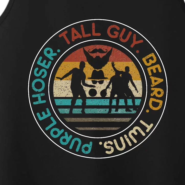 Perfect For Dude Tall Guy Beard Twins Purple Hoser Performance Tank