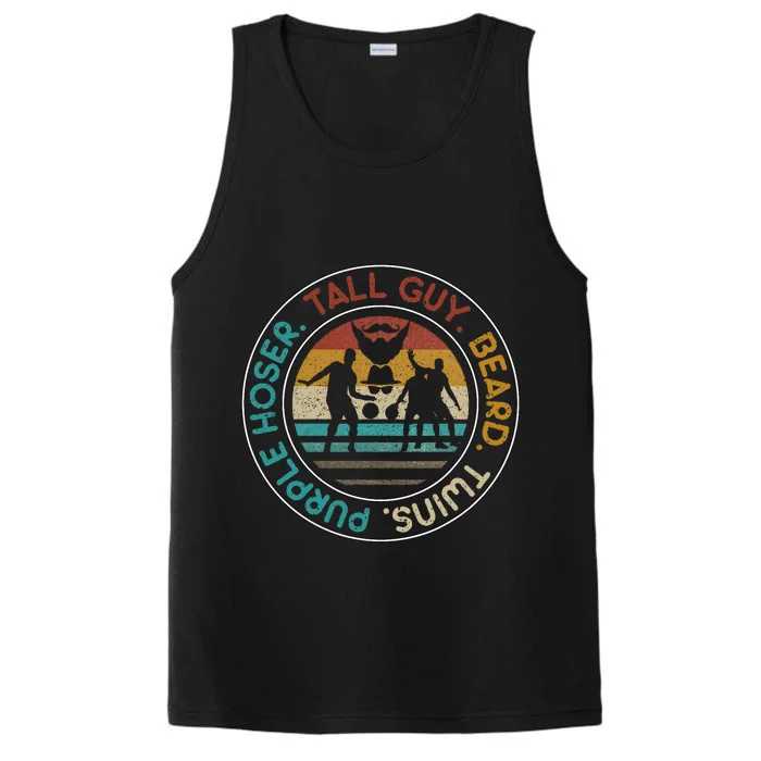 Perfect For Dude Tall Guy Beard Twins Purple Hoser Performance Tank