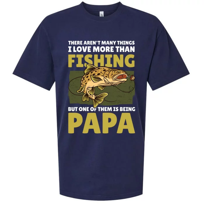 Papa Fishing Dad For Father's Day Meaningful Gift Sueded Cloud Jersey T-Shirt