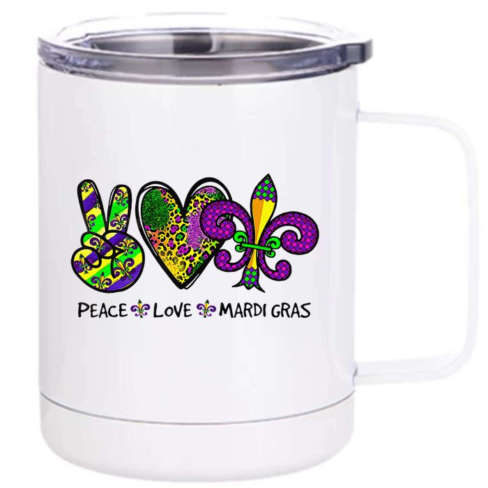 Purple Fleur De Is Lips Funny Mardi Gras Carnival Front & Back 12oz Stainless Steel Tumbler Cup