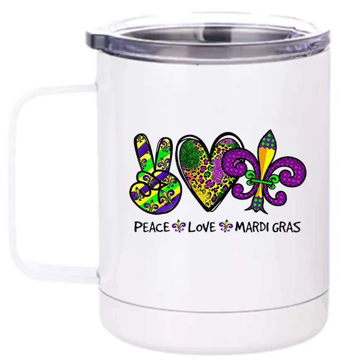 Purple Fleur De Is Lips Funny Mardi Gras Carnival Front & Back 12oz Stainless Steel Tumbler Cup