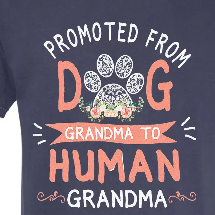 Promoted From Dog Grandma To Human Grandma Mother's Day Garment-Dyed Heavyweight T-Shirt