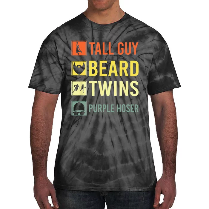 Perfect For Dude Tall Guy Beard Twins Purple Hoser Tie-Dye T-Shirt