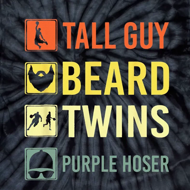 Perfect For Dude Tall Guy Beard Twins Purple Hoser Tie-Dye T-Shirt