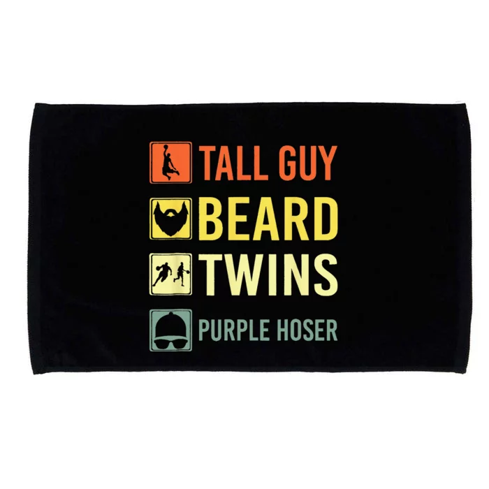 Perfect For Dude Tall Guy Beard Twins Purple Hoser Microfiber Hand Towel