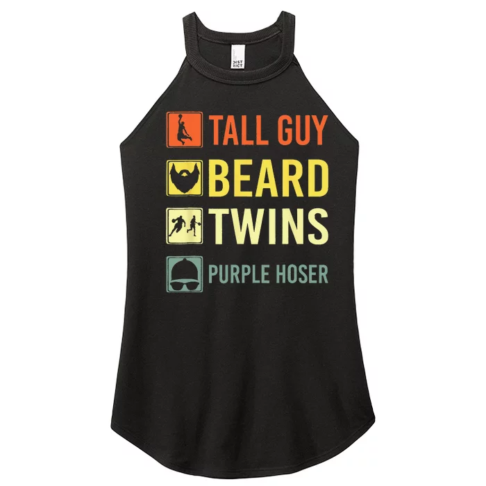 Perfect For Dude Tall Guy Beard Twins Purple Hoser Women’s Perfect Tri Rocker Tank