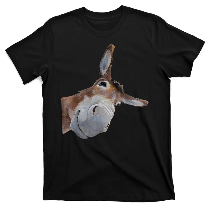 Peachbruh Funny Donkey Art Donkey Head Smile Eagerlys T-Shirt