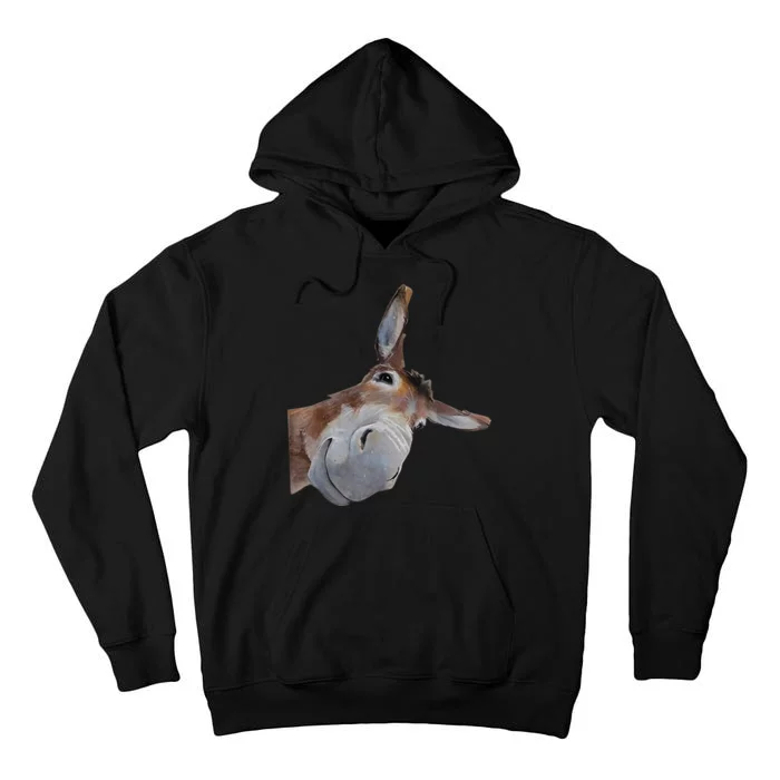 Peachbruh Funny Donkey Art Donkey Head Smile Eagerlys Tall Hoodie