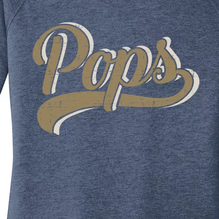 Pops For Dad And FatherS Day From Daughter Or Son Gift Women's Perfect Tri Tunic Long Sleeve Shirt