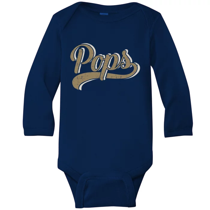 Pops For Dad And FatherS Day From Daughter Or Son Gift Baby Long Sleeve Bodysuit