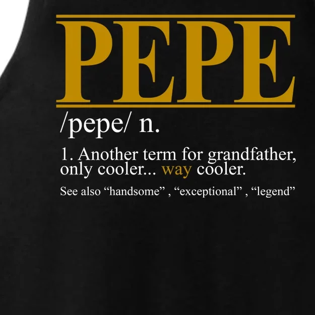 Pepe Fathers Day Gift Grandpa Definition Ladies Tri-Blend Wicking Tank