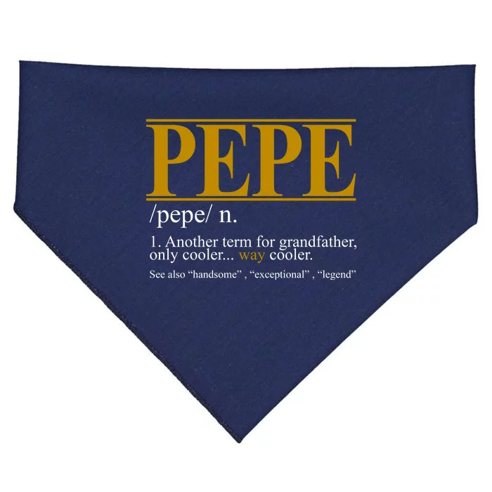 Pepe Fathers Day Gift Grandpa Definition USA-Made Doggie Bandana