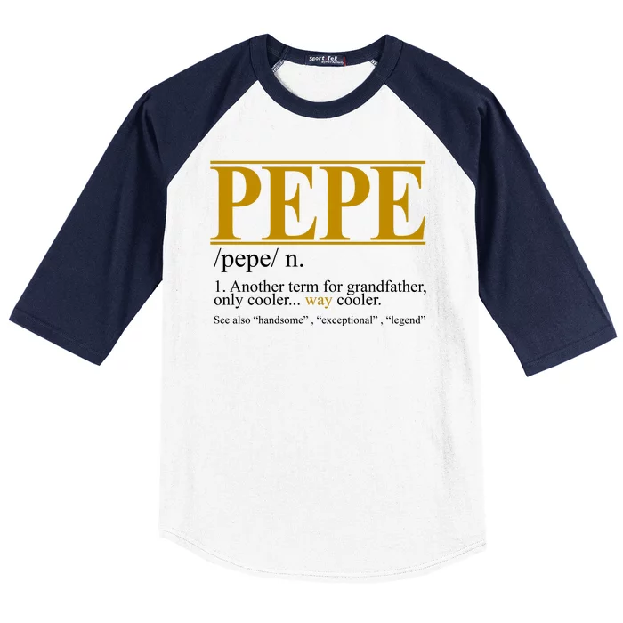 Pepe Fathers Day Gift Grandpa Definition Baseball Sleeve Shirt