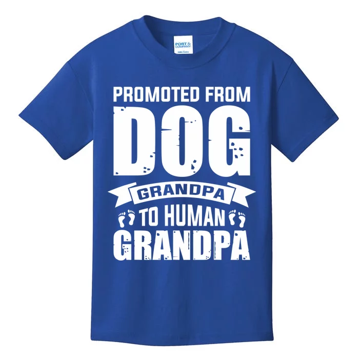 Promoted From Dog Grandpa To Hu Grandpa Cute Gift Kids T-Shirt