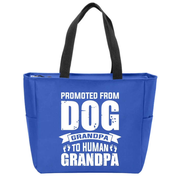 Promoted From Dog Grandpa To Hu Grandpa Cute Gift Zip Tote Bag