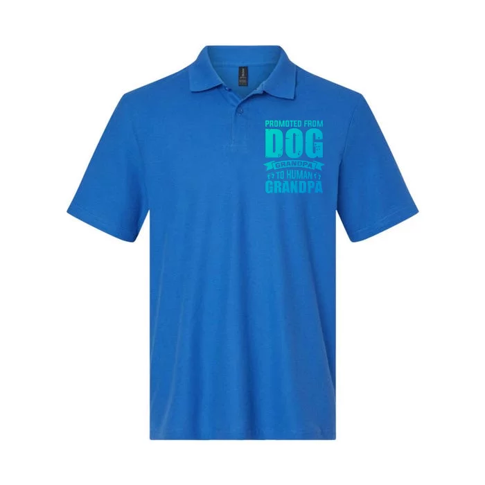 Promoted From Dog Grandpa To Hu Grandpa Cute Gift Softstyle Adult Sport Polo