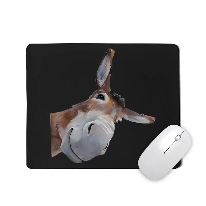 Peachbruh Funny Donkey Art Donkey Head Smile Eagerlys Mousepad