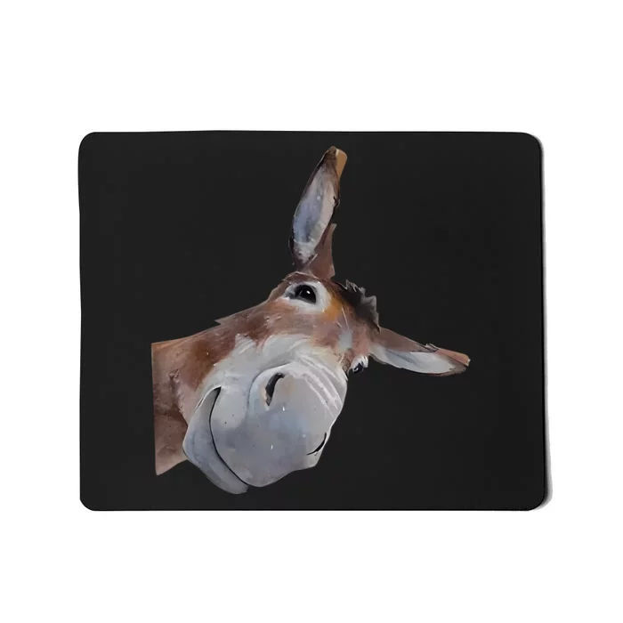 Peachbruh Funny Donkey Art Donkey Head Smile Eagerlys Mousepad