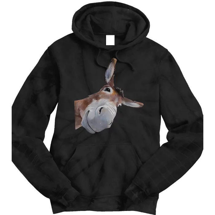 Peachbruh Funny Donkey Art Donkey Head Smile Eagerlys Tie Dye Hoodie