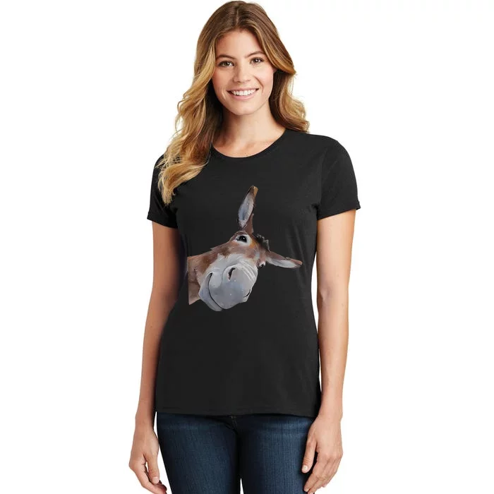 Peachbruh Funny Donkey Art Donkey Head Smile Eagerlys Women's T-Shirt