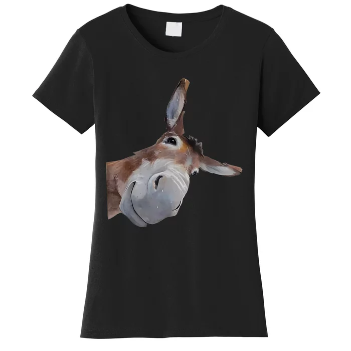 Peachbruh Funny Donkey Art Donkey Head Smile Eagerlys Women's T-Shirt