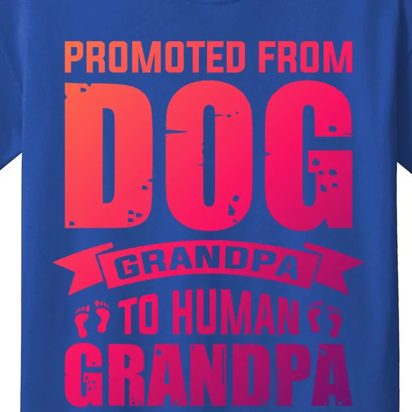 Promoted From Dog Grandpa To Hu Grandpa Cute Gift Kids T-Shirt