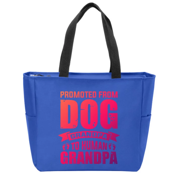 Promoted From Dog Grandpa To Hu Grandpa Cute Gift Zip Tote Bag