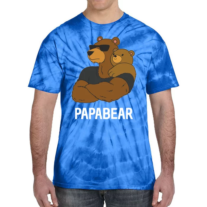 Papabear Father Daughter Son Papa Bear Gift Tie-Dye T-Shirt