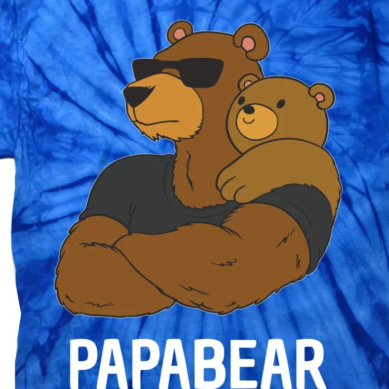 Papabear Father Daughter Son Papa Bear Gift Tie-Dye T-Shirt