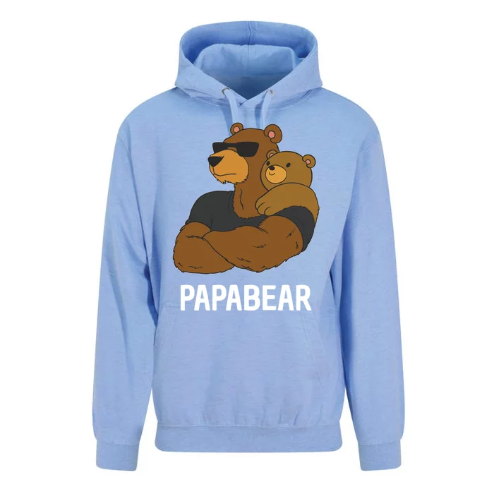 Papabear Father Daughter Son Papa Bear Gift Unisex Surf Hoodie